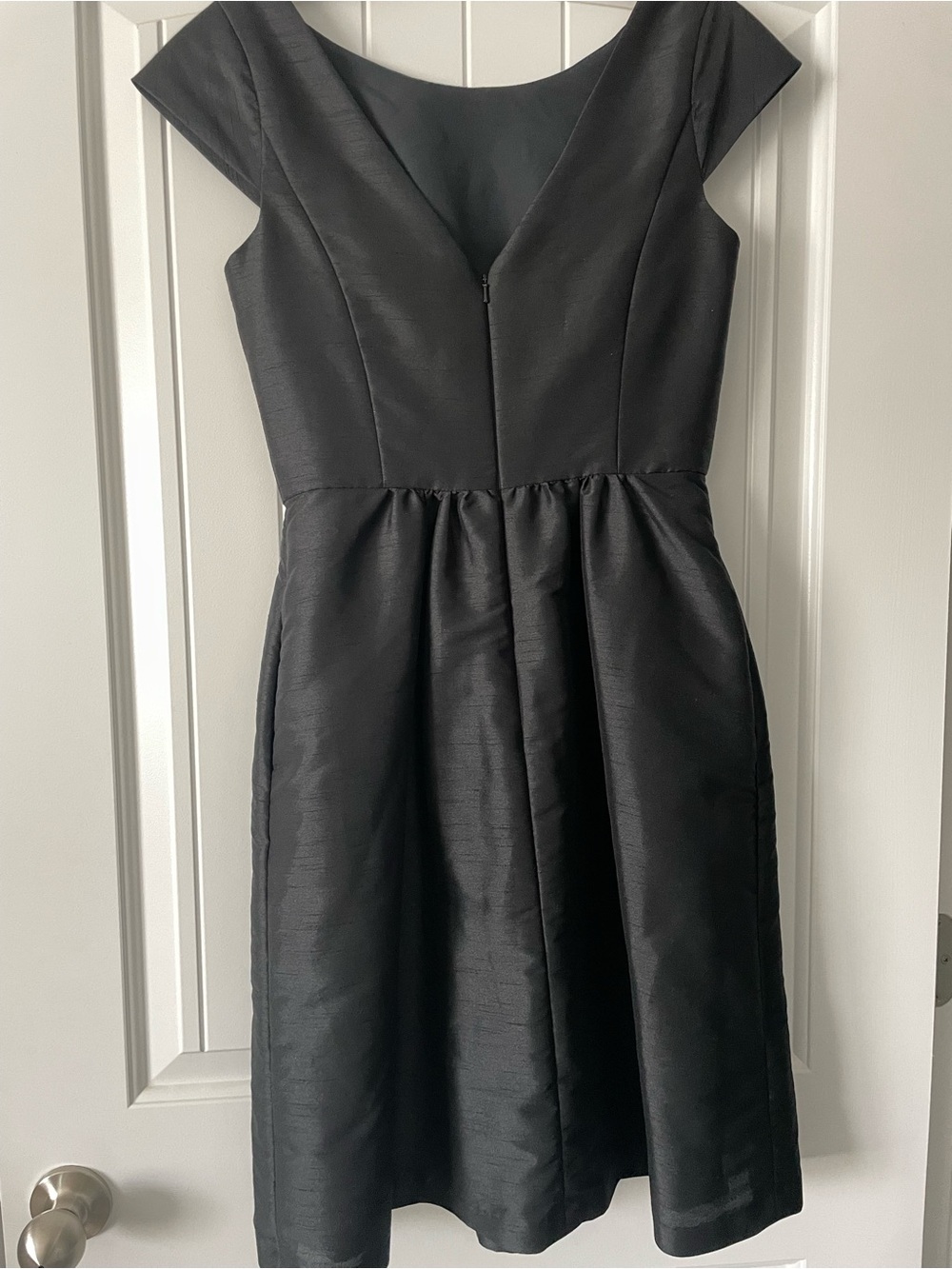 Alfred Sung Black Size 8 Fit & Flare Boat Neck Cap Sleeve Dress - Picture 6 of 8